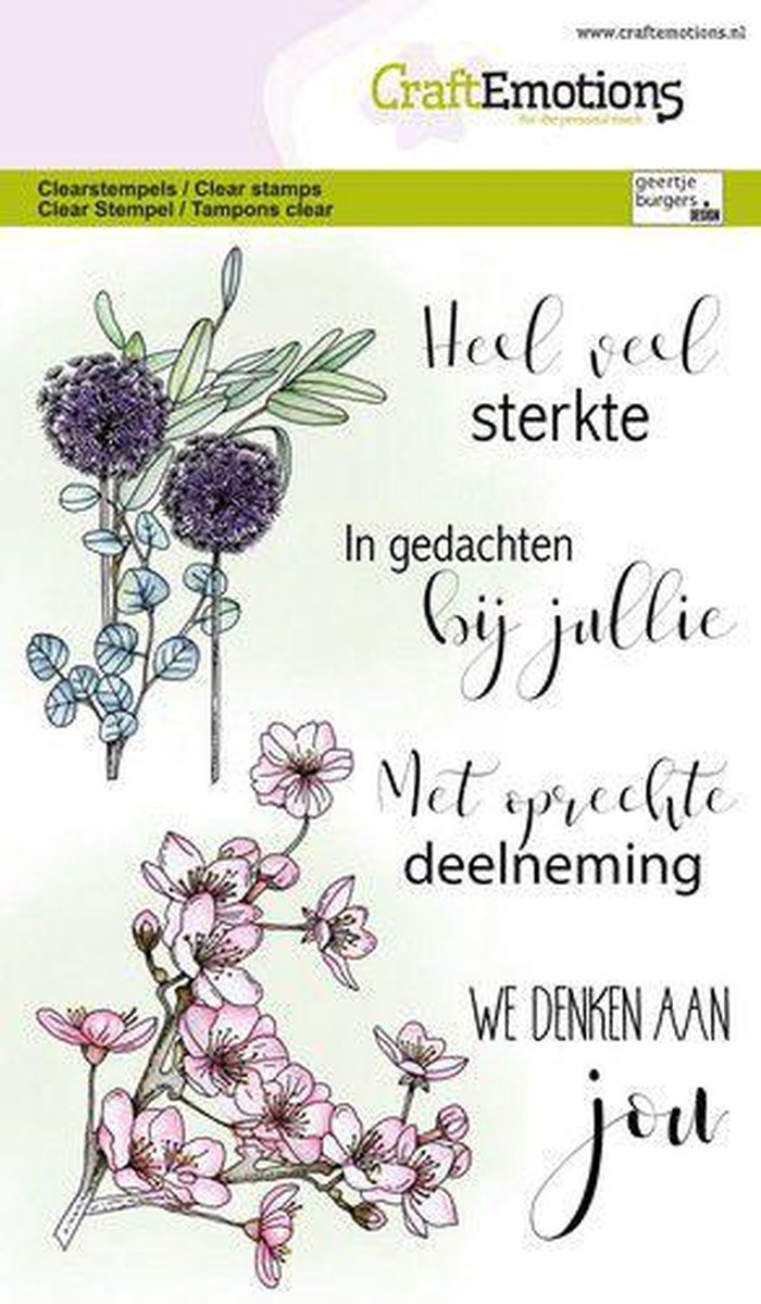 CraftEmotions clearstamps A6 - bloemen condoleance (NL) GB