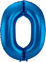 Ballon Numéro 0 Ans Blauw 70cm Décoration De Fête D'anniversaire Avec Paille