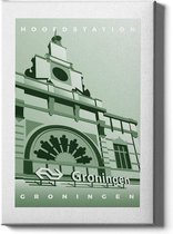 Walljar - Hoofdstation Groningen - Muurdecoratie - Poster met lijst