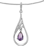 Orphelia ZH-7037 - Pendant With Chain Syn.Amethyst Zirconium - 925 zilver - cubic zirkonia - 45 cm