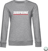 Subprime - Dames Sweaters Sweater Stripe Grey - Grijs - Maat L