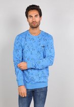 Sweater Met All Over Geometrische Print 77122 Niagara Blue