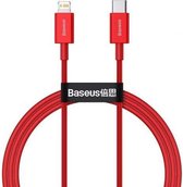 Baseus Superior Series USB-C naar Apple Lightning PD 20W Rood 1 Meter