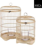 Bambo Lantaarn Set - 42 x 26 cm / 30 x 22 cm - Lichtbruin