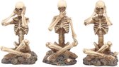 Nemesis Now - Figuur See No Hear No Speak No Set of 3 Skeletons 8.5cm, Ivoor