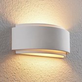 Lindby - wandlamp - 1licht - gips - H: 13 cm - E14 - wit