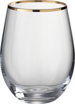 J-Line Drinkglas Bol Rand Glas Transparant/Goud