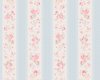BLOEMEN IN STREPEN BEHANG | Engelse stijl - blauw wit roze - A.S. Création Maison Charme