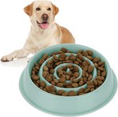 Relaxdays anti schrokbak hond - 400 ml - voerbak tegen schrokken - hondenvoerbak labrador - blauw