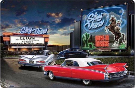 Wandbord - American Drive In Theatre Old Timers