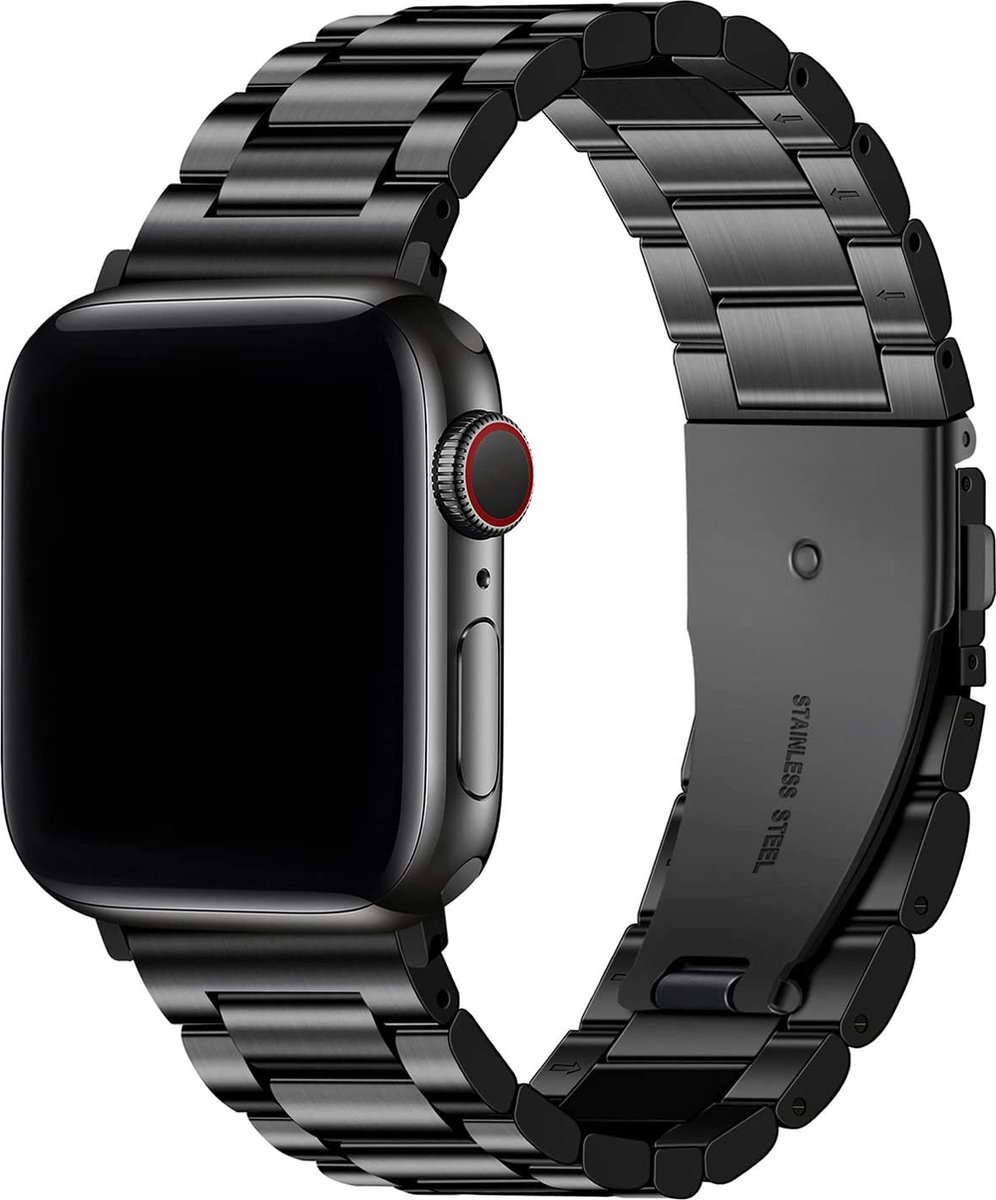 Stalen Schakel bandje voor Apple Watch 38/40/41mm Zwart