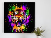 Colorful Roar kunst - 30x30 centimeter op Canvas | Foto op Canvas - wanddecoratie