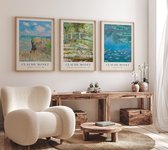 Vintage Poster Set - 3 stuks - 50x70 cm - Claude Monet - Kunst - Wanddecoratie - Muurdecoratie