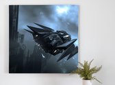 Flying in the Cyber City kunst - 40x40 centimeter op Canvas | Foto op Canvas - wanddecoratie