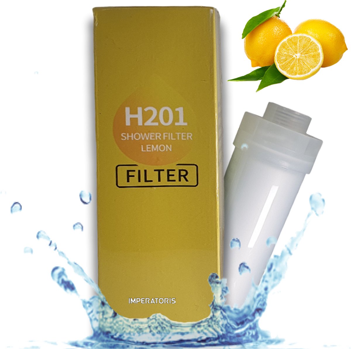 Imperatoris | Douchefilter- Waterfilter Voor Douchekop met Geur - Shower Filter - Kraanfilter - Spa Gevoel - Lemon