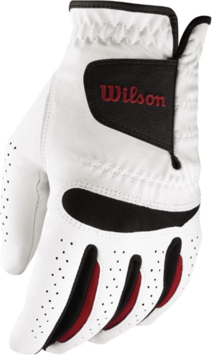 Wilson - Golfhandschoen - Feel Plus - Golf - Heren - Synthetisch/Leer - Voor Linkerhand - Wit/Zwart - Large