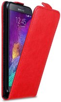 Cadorabo Hoesje geschikt voor Samsung Galaxy NOTE 4 in APPEL ROOD - Beschermhoes in flip design Case Cover met magnetische sluiting