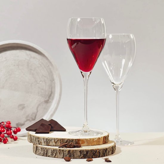 Verres à vin Rouge Perla 4 x 480 ml | Set de 4 Verres à vin | Cadeau de mariage | Résistant au lave-vaisselle | Glas cristallin | Verre sans Glas | Durable | Résistant aux rayures | Idée cadeau