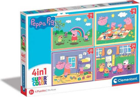 Clementoni - Puzzel - 4 in 1 Peppa Pig - Kinderpuzzle vanaf 3 jaar