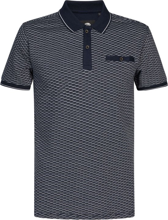 Petrol Industries - Heren All-over print polo - Blauw - Maat L
