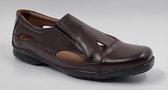 LionStyle - Sandales pour femmes pour hommes - Chaussures à enfiler - Cuir véritable - Marron - Taille 42