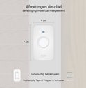 Afmetingen van de draadloze deurbel: 7 cm hoog en 4 cm breed. Eenvoudig te bevestigen.