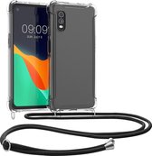 Hoesje Geschikt Voor Samsung Galaxy Xcover 6 Pro Hoesje transparant silicone met Koord - Hoesje Geschikt Voor Samsung Galaxy Xcover 6 Pro hoesje met koord Zwart