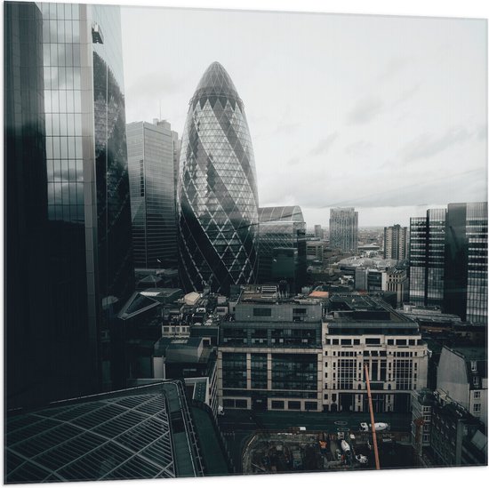 Vlag - Uitzicht van een Stad - Verenigd Koninkrijk - 100x100 cm Foto op Polyester Vlag