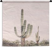 Wandkleed - Wanddoek - Cactus - Groen - Natuur - Planten - 120x120 cm - Wandtapijt