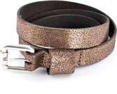 Kidzzbelts leren Meisjeskinderriem Smalle 1712 - Rosé - 55 cm