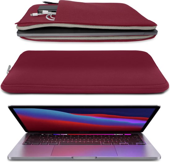 Coverzs Laptophoes 15 6 inch & 17 inch (bordeaux) - Laptoptas dames / heren geschikt voor o.a. 15 6 inch laptop en 17 Inch laptop - Geschikt voor Macbook - Laptophoes met ritssluiting - waterafstotende hoes