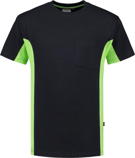 Tricorp T-shirt Bi-Color - Workwear - 102002 - Navy-Limoengroen - maat XS