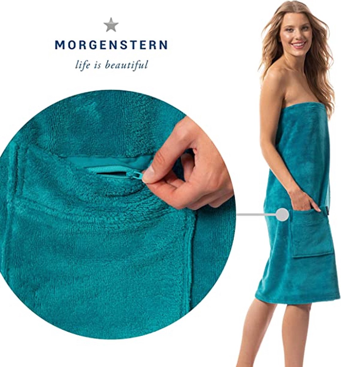 Kilt De Sauna Femme Morgenstern - Microfibre Extérieur, Coton-Bambou Intérieur - Taille Réglable Fuchsia