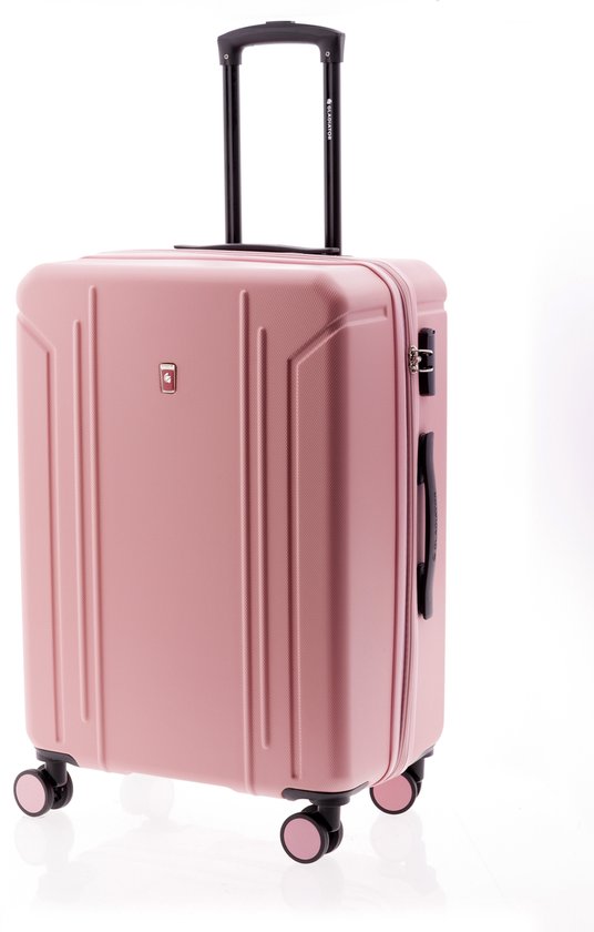 WITTCHEN GROOVE Line lijn Middelgrote koffer Lichte bagage Reiskoffer Harde bagage ABS Cijferslot Telescopisch handvat 4 zwenkwielen Maat M Marine KLM/Transavia/easyJet/Corendon Dutch Airlines