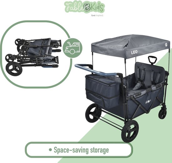 FableKids LEO X4Plus met dak opvouwbare trolley Blueberry Blauw van FableKids — afbeelding 5