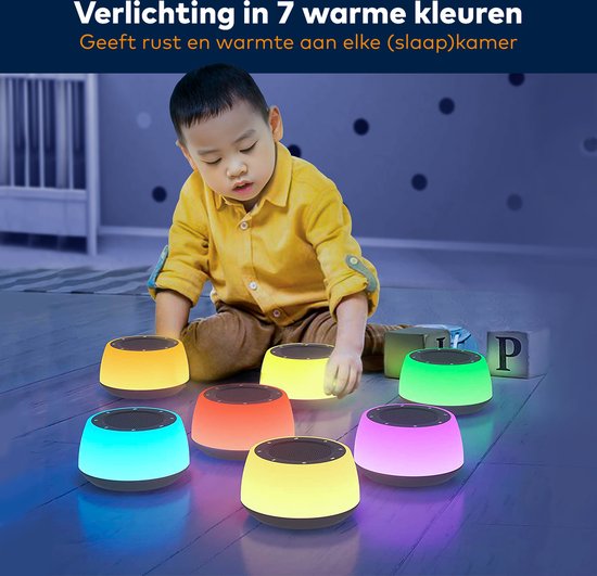 White Noise Machine - Beste keuze - Voor baby's, kinderen en volwassenen - Levensechte natuurgeluiden - White, pink en brown noise - 7 kleuren warme verlichting van Alecto — afbeelding 5