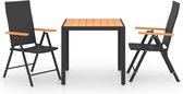 vidaXL-Ensemble-de-jardin-3 pièces-noir-et-marron