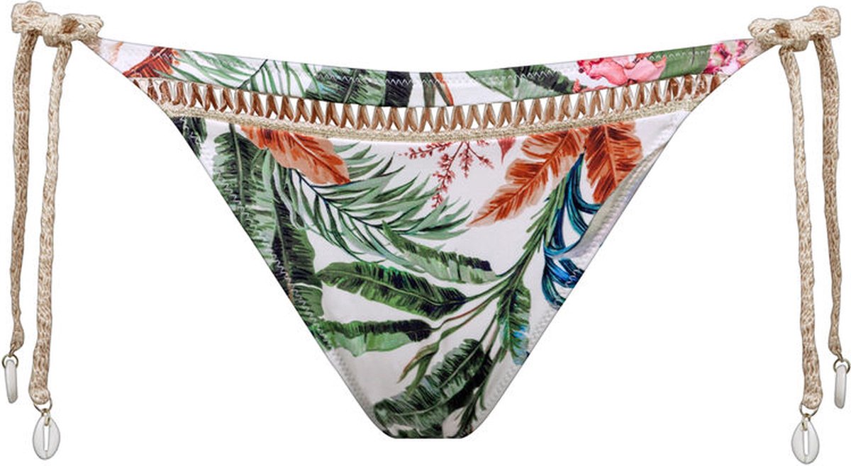 Watercult - Exotic Dive tie-side bikinibroekje - maat 38 - Print/Groen/Wit