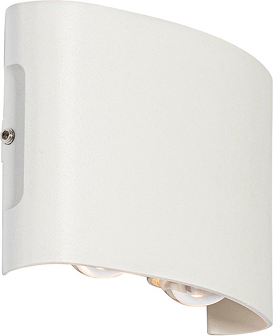 QAZQA silly - Moderne LED Wandlamp Up Down voor buiten - 4 lichts - D 4 cm - Wit - Buitenverlichting