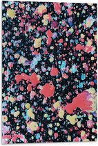 Tuinposter – Pastelkleurige Vlekken op Zwarte Achtergrond - 60x80 cm Foto op Tuinposter (wanddecoratie voor buiten en binnen)