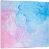 Tuinposter – Mix van Zacht Roze en Blauwe Kleuren - 100x100 cm Foto op Tuinposter (wanddecoratie voor buiten en binnen)