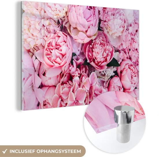MuchoWow® Peinture sur Verre - Fleurs - Rose - Roses - 90x60 cm - Peintures sur Verre Peintures - Photo sur Glas