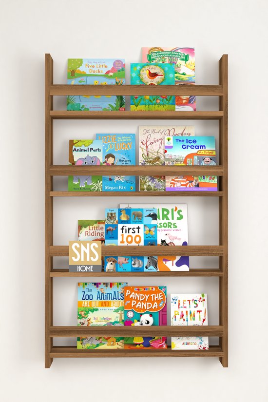 - Met 4 Planken - 120 74 - Montessori Boekenkast - Educatieve Kinderboekenkast - Woor Kinderen