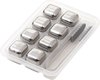 Decopatent® Whisky Stones Set de 8x glaçons en acier inoxydable + pinces - Whisky Stones - Moule à glaçons - Cocktail Ice Cube Cooling stones