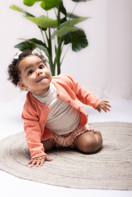 PREORDER long sleeve ruffle kanga zip hoodie | burnt coral | bamboo main image 1