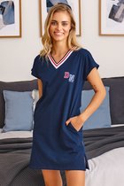 Doctor Nap Nachthemd Dames Volwassenen | Nachthemd Korte Mouw | Nachtjapon | DN Navy TM.5118 M