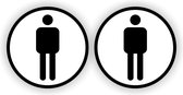 Heren WC pictogram sticker set 2 stuks zwart