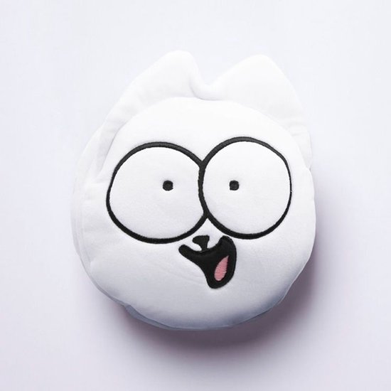 Relaxeazzz Oreiller de voyage rond et masque de sommeil en peluche Simon's Cat