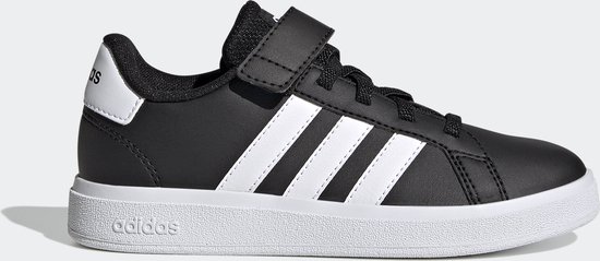 adidas Sportswear Grand Court Court Schoenen met Elastische Veters en Klittenband - Kinderen - Zwart- 40