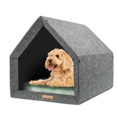 Rexproduct Hondenhuis – Hondenhuisjes voor binnen - Hondenkussen inbegrepen – Hondenhuizen voor in huis – Hondenhok - Hondenmand gemaakt van Gerecycled PETflessen - PETHome - Donkergrijs Groen